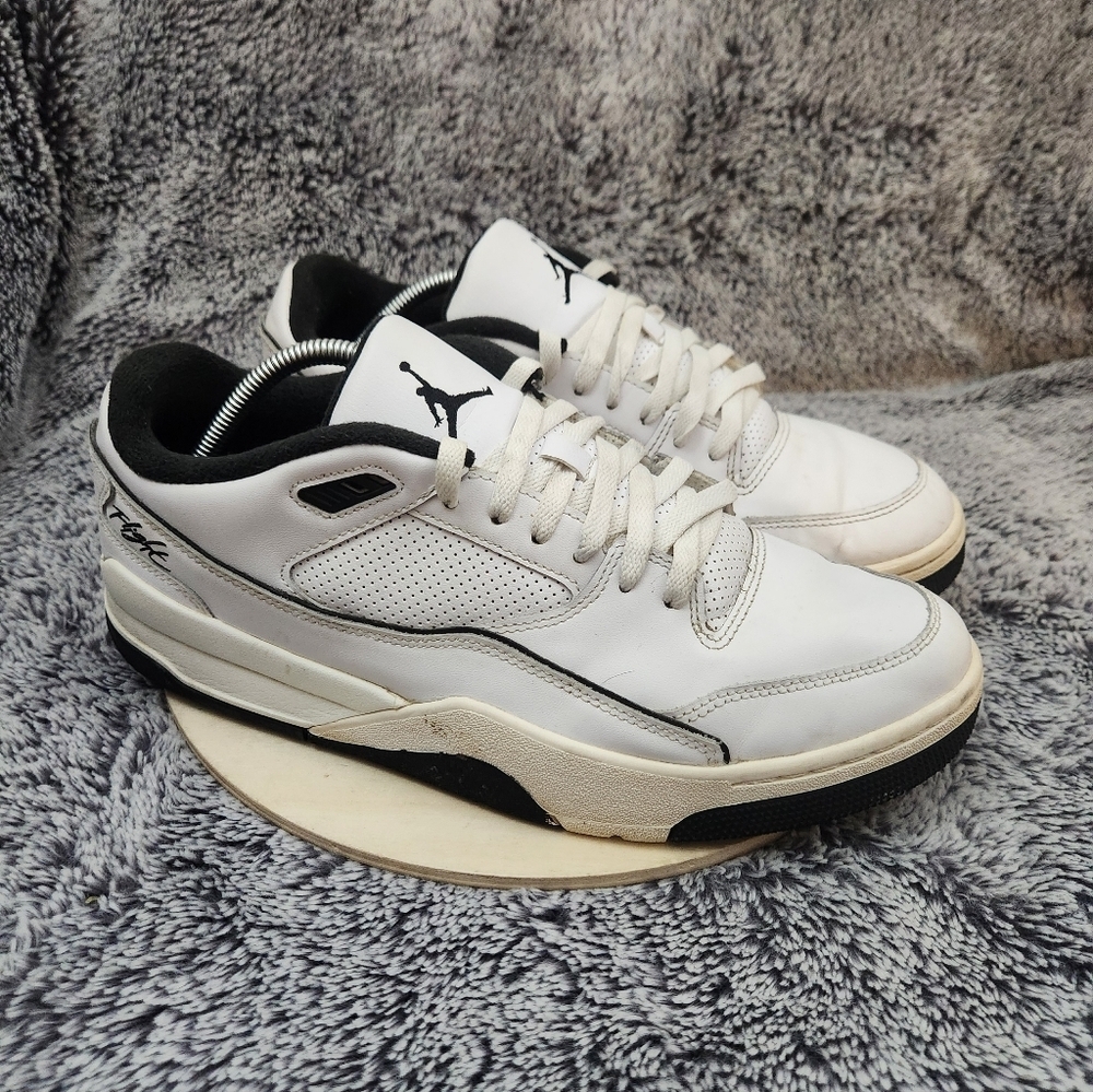Nike Air Jordan Flight Court Basketball White Sail Black Men's Size 12 - Picture 1 of 9